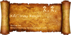 Kálnay Kevin névjegykártya