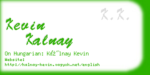 kevin kalnay business card